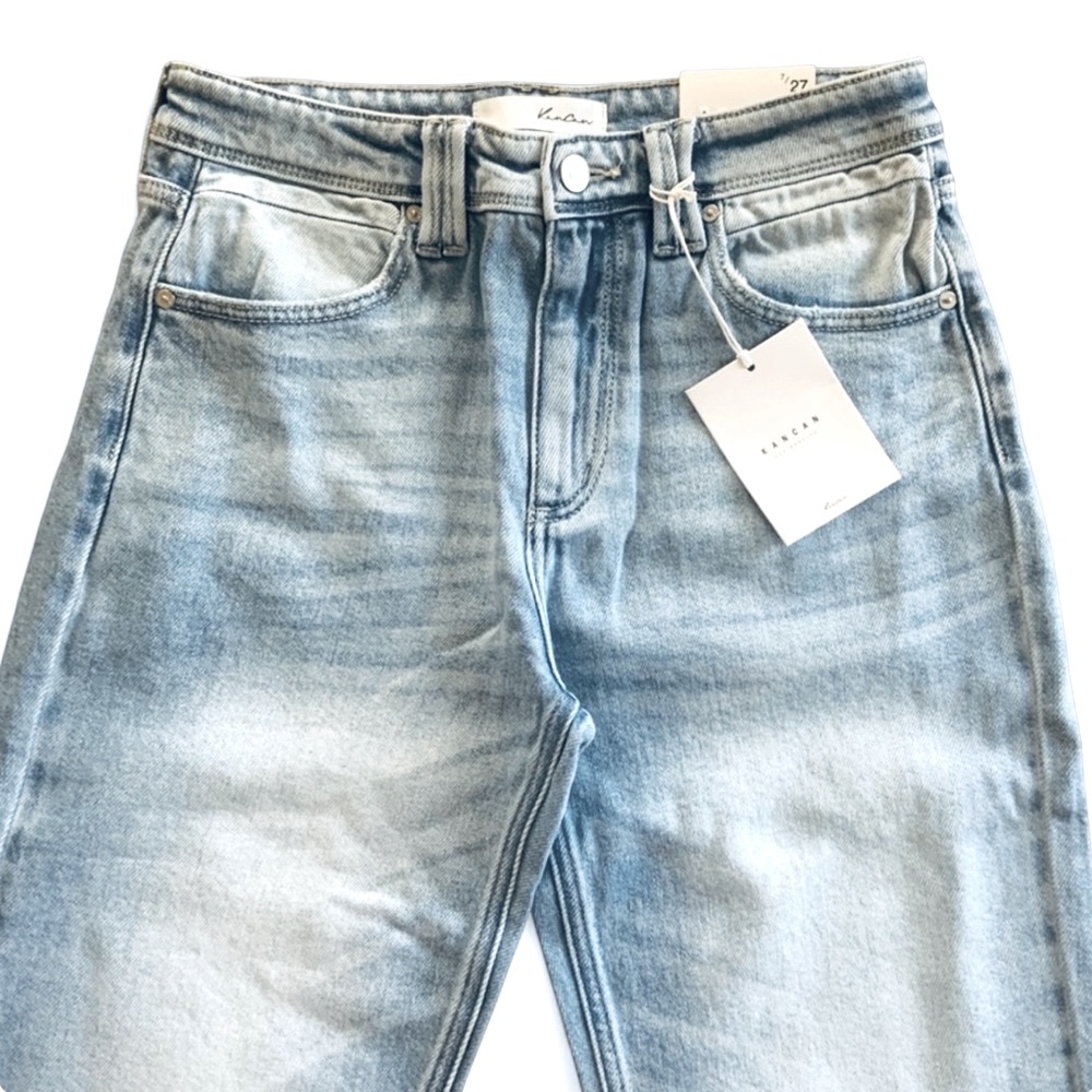 Kancan High Rise Flare Hem Light Washed Jeans Women’s Multi Sizes NWT - Picture 10 of 16